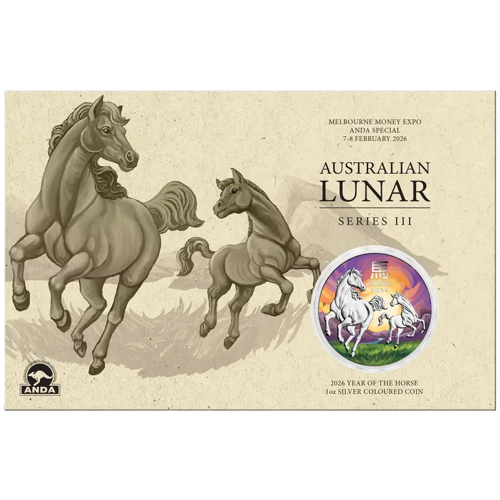 Silbermünze 1 oz Lunar III Jahr des Pferdes 2026 Melbourne Coin Show Spezial – Bild 6