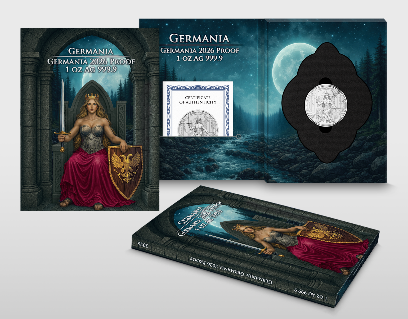 Silbermünze 1 oz Germania Mint Germania 2026 Proof PP 5 Mark mit Zertifikat – Bild 4