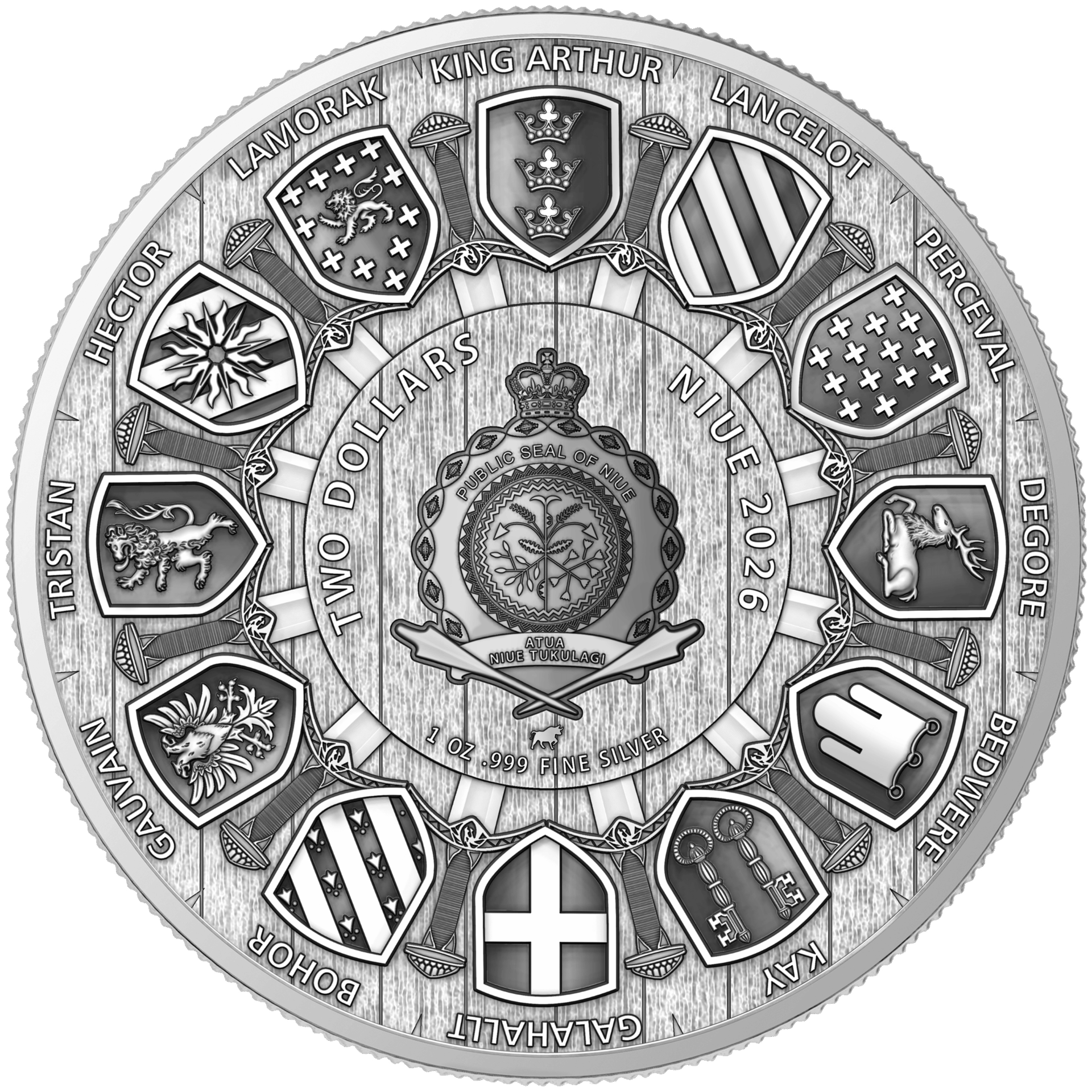 Silbermünze 1 oz Camelot (3) Sir Perceval 2026 Matte & Proof Niue 2$ 999 Silber – Bild 3