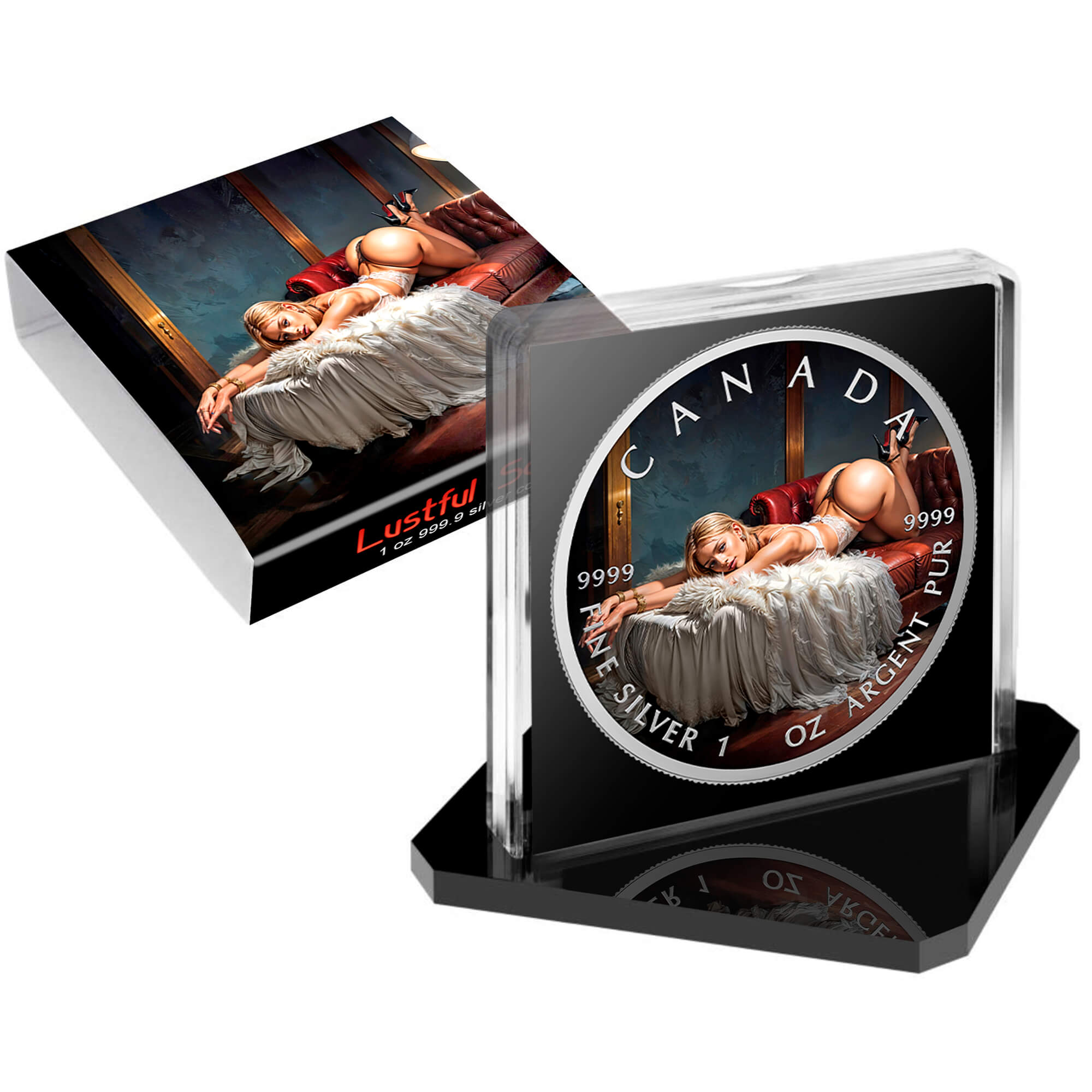 Silbermünze Canada 1 oz - Lustful Sofa - 2026 Farbe Aufsteller CoA 999.9 – Bild 5