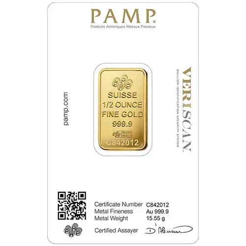 Goldbarren 1/2 oz Pamp Fortuna 999.9 Gold Barren – Bild 2