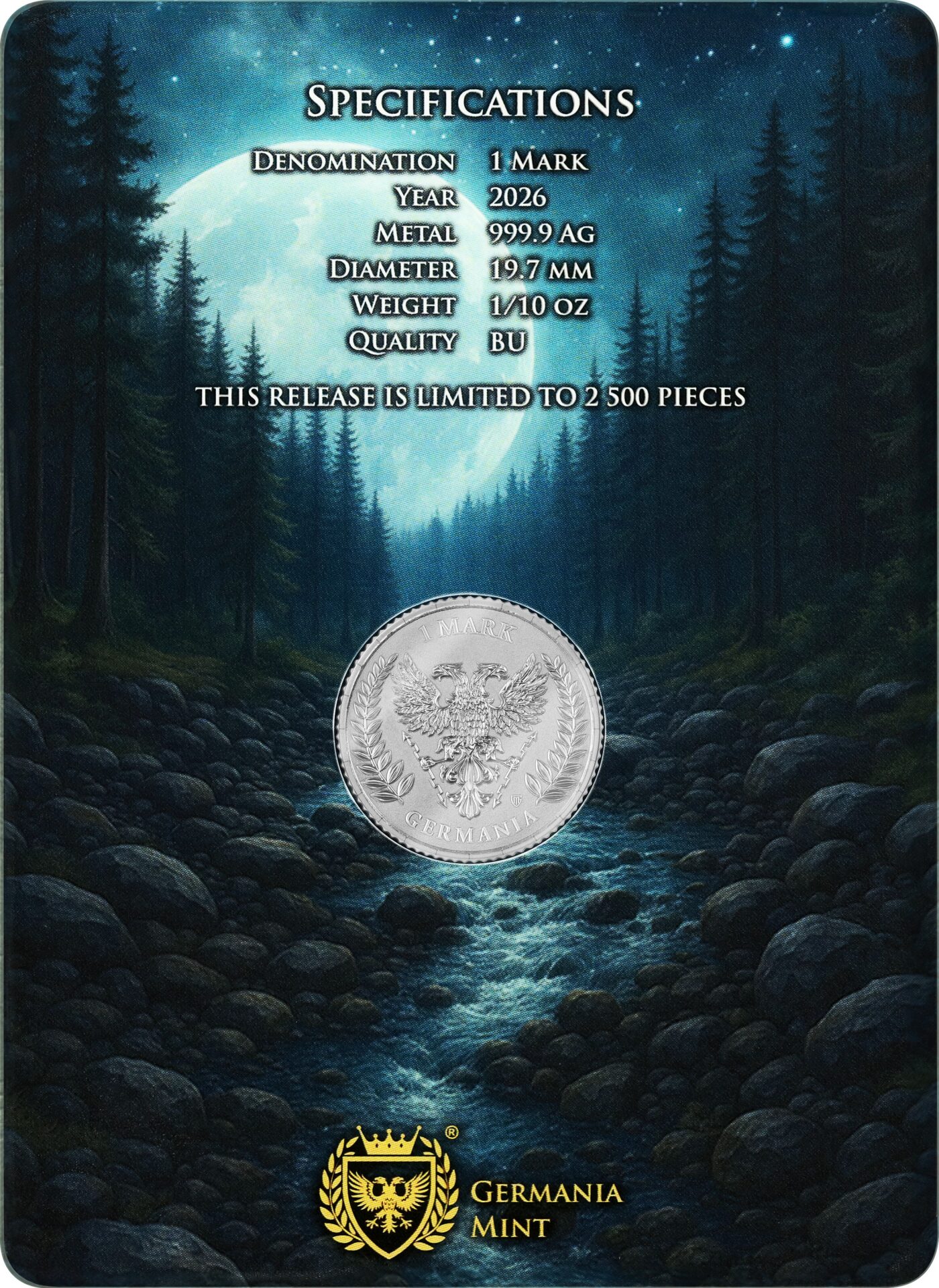 Silbermünze 1/10 oz Germania Mint - Germania 2026 - BU Silber 999 – Bild 3