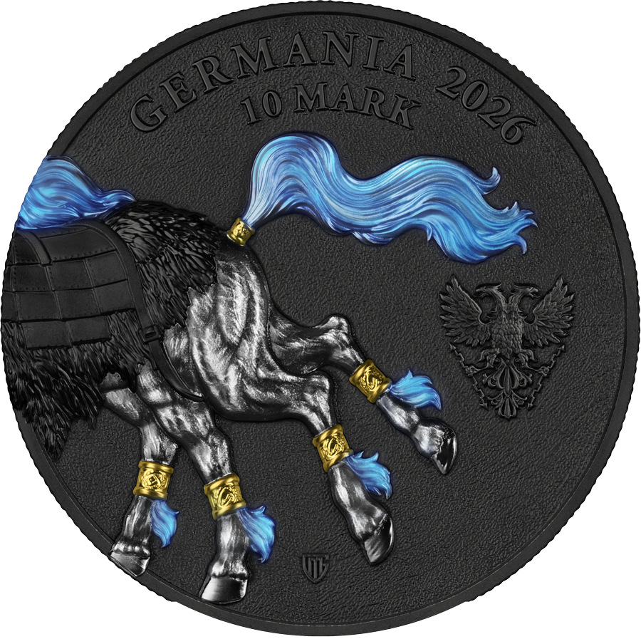 Silbermünze 2 oz Germania Beasts Sleipnir 2026 - Ultra Double High Relief UV Germania Mint .999 Silber – Bild 5
