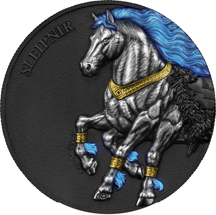 Silbermünze 2 oz Germania Beasts Sleipnir 2026 - Ultra Double High Relief UV Germania Mint .999 Silber – Bild 4
