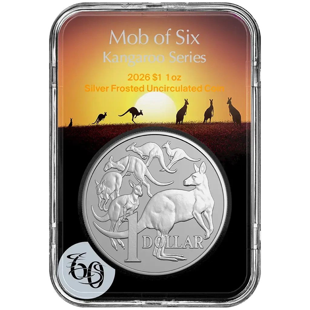 Silbermünze 1 oz RAM Känguru Kangaroo - Mob of Six Roos Silber Münze im Slab – Bild 5