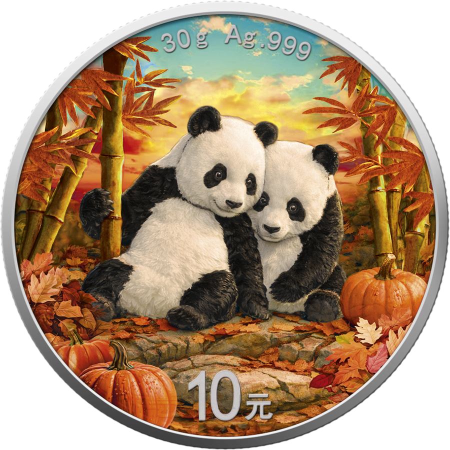 Silbermünze 30 Gramm China Panda 2026 - 4 Jahreszeiten Autumn Herbst 999 Silber – Bild 3