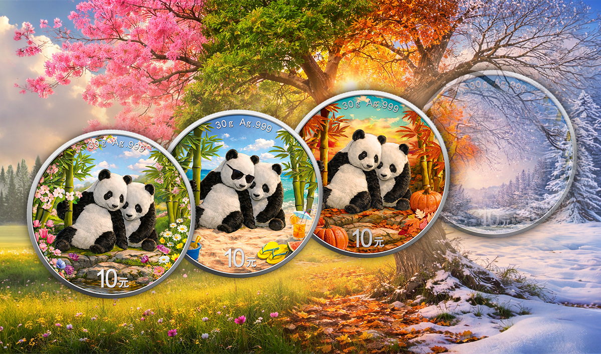 Silbermünze 30 Gramm China Panda 2026 - 4 Jahreszeiten Autumn Herbst 999 Silber – Bild 8