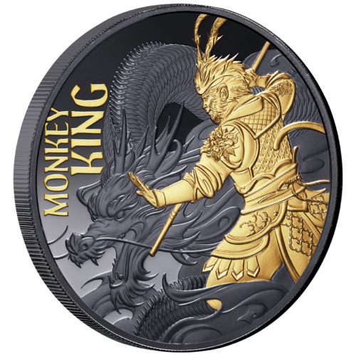 Silbermünze 1 oz Niue Monkey King - Affenkönig 2026 Black Proof 999 Silber