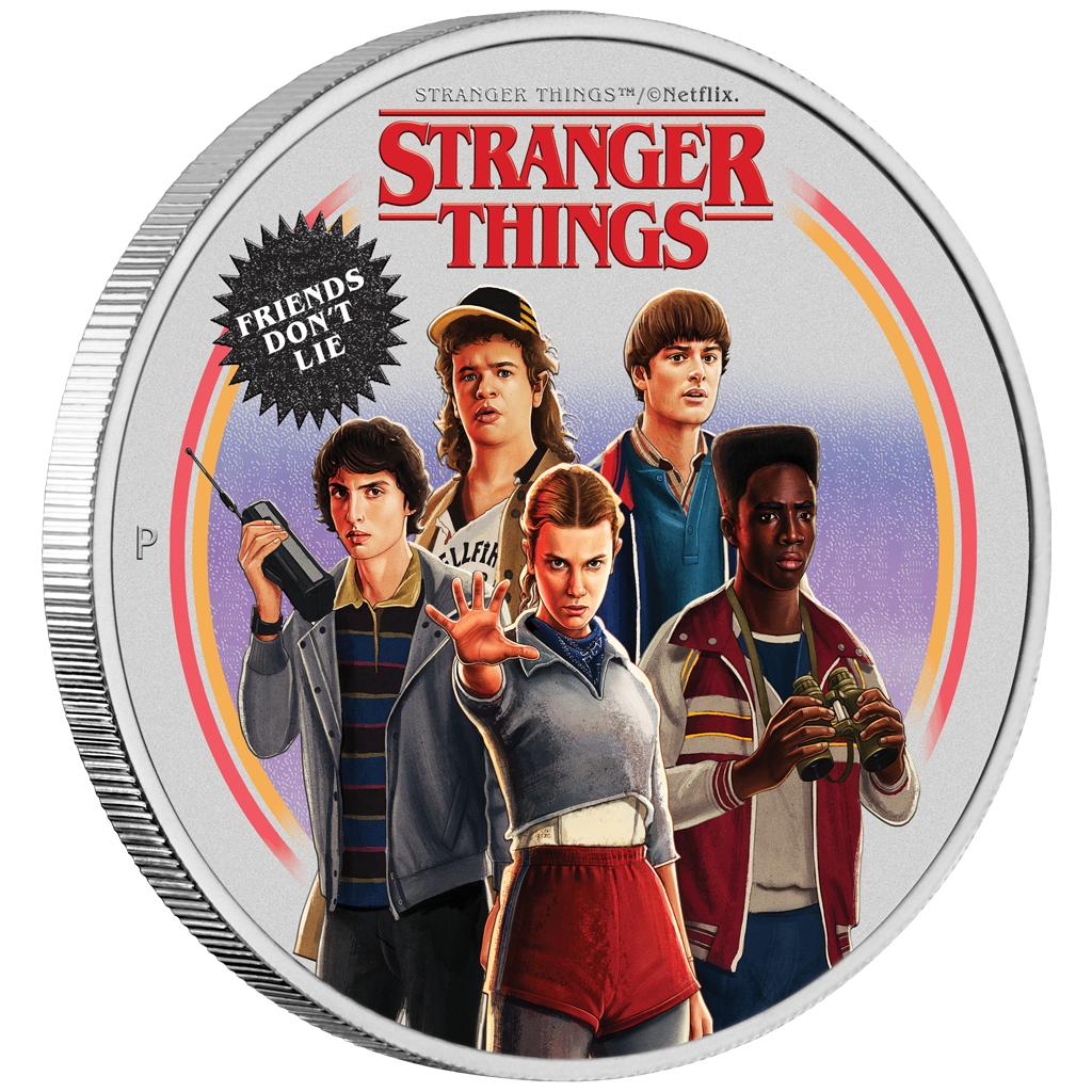 Silbermünze 1 oz Tuvalu Stranger Things - Friends Don´t Lie 2026 Farbe im Etui