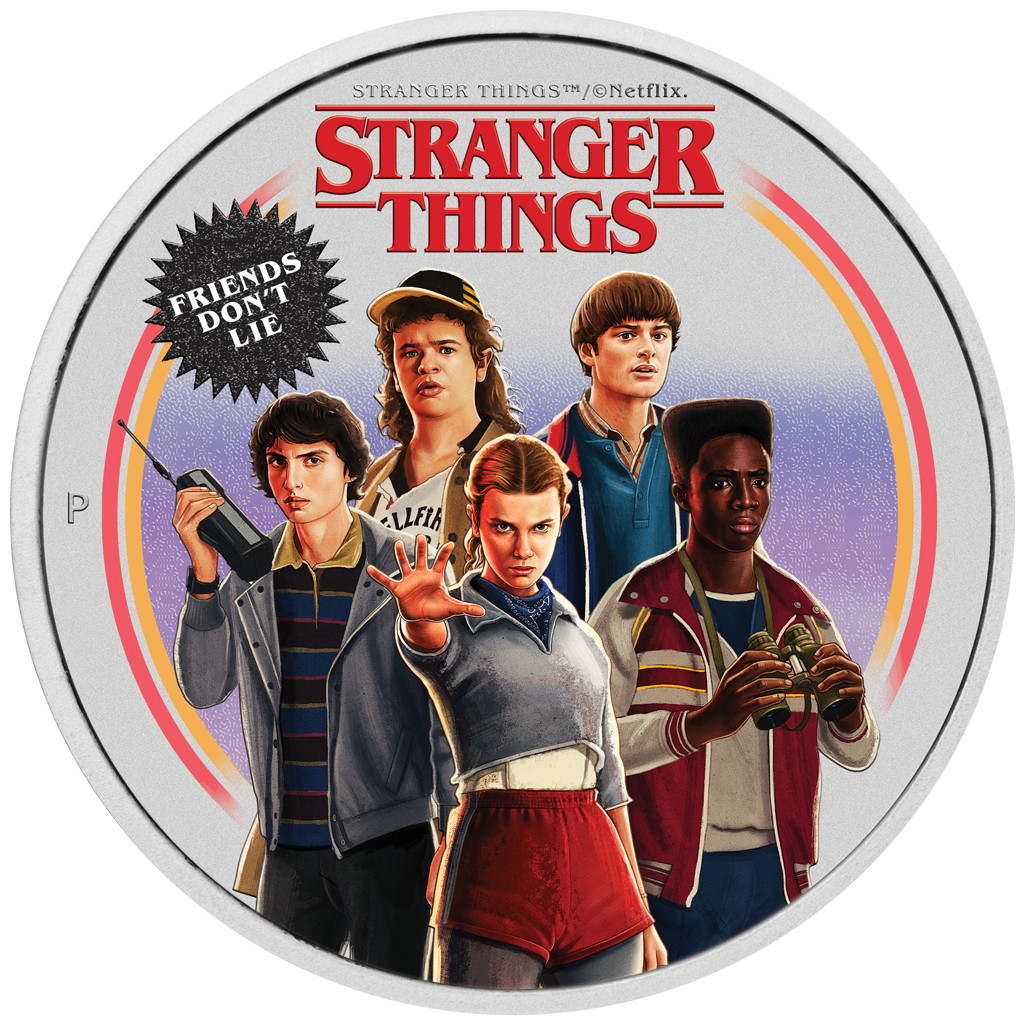 Silbermünze 1 oz Tuvalu Stranger Things - Friends Don´t Lie 2026 Farbe im Etui – Bild 3