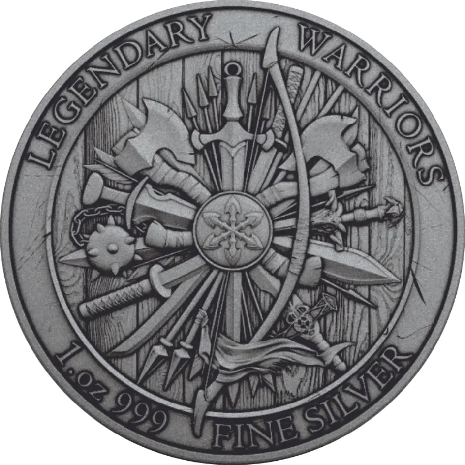 Silbermedaille 1 oz Legendary Warriors (14). Arminius Antik Farbe .999 Silber – Bild 3