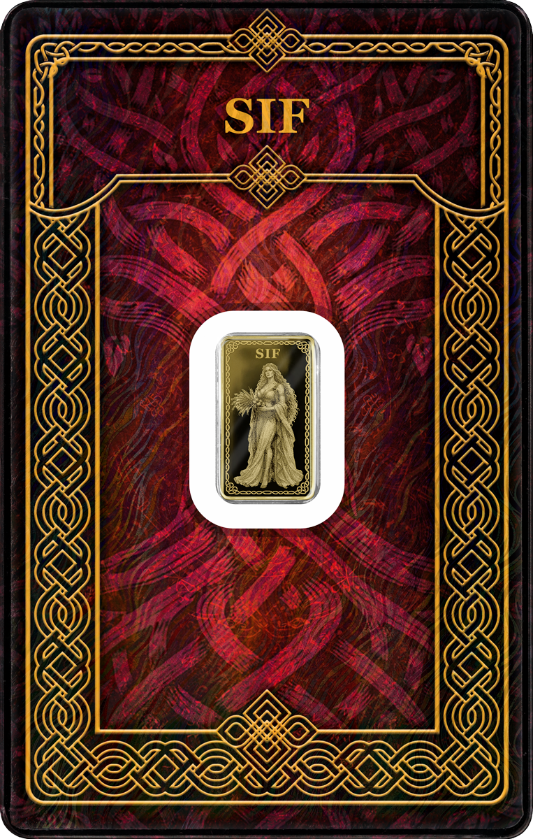 Goldbarren 1/100 oz Germania Mint Gods of Germania Sif im Safepack 999 Gold
