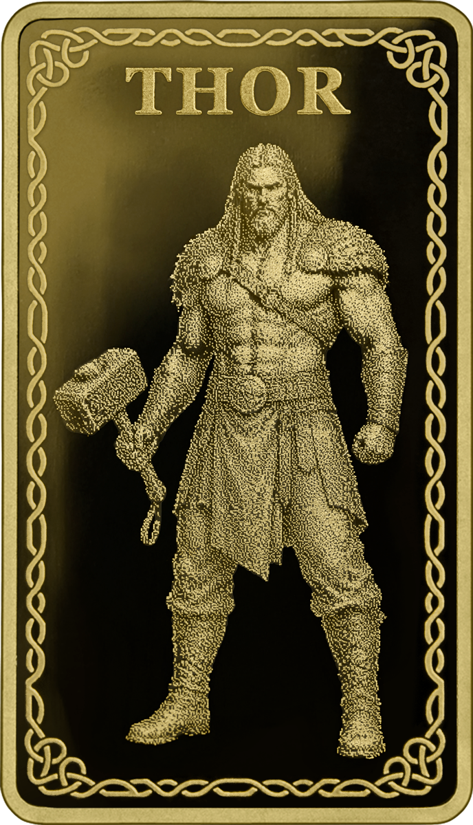 Goldbarren 1/100 oz Germania Mint Gods of Germania Thor im Safepack 999 Gold – Bild 4