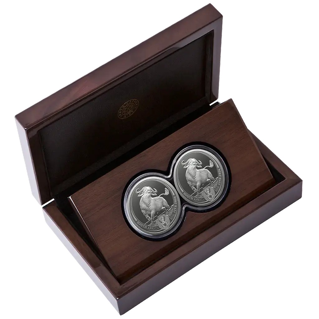 Silbermünze 2 x 1 oz Big Five III Büffel 2026 Doppel-Kapsel Set PP 999 Silber – Bild 5