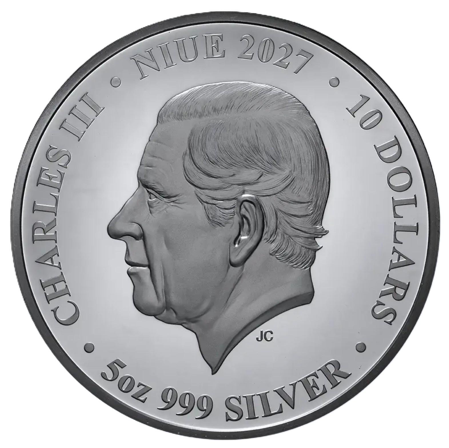 Silbermünze 5 oz Niue - Lunar Jahr der Ziege 2027 Black Proof Teilvergoldet 999 Silber – Bild 3