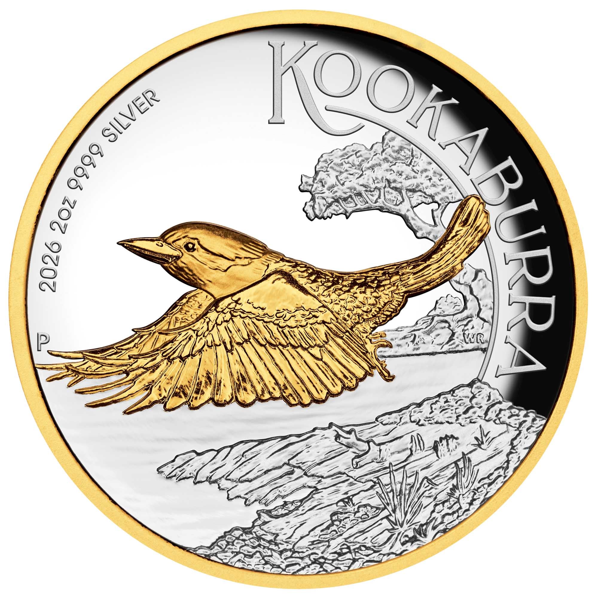 Silbermünze 2 oz Kookaburra 2026 Gilded Polierte Platte High Relief Perth Mint – Bild 3
