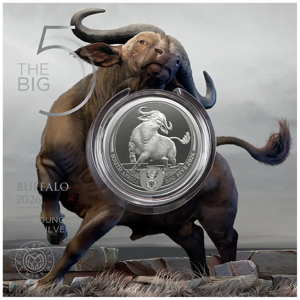 Silbermünze 1 oz Big Five III Büffel #5 2026 im Blister Silber Münze 999 – Bild 5