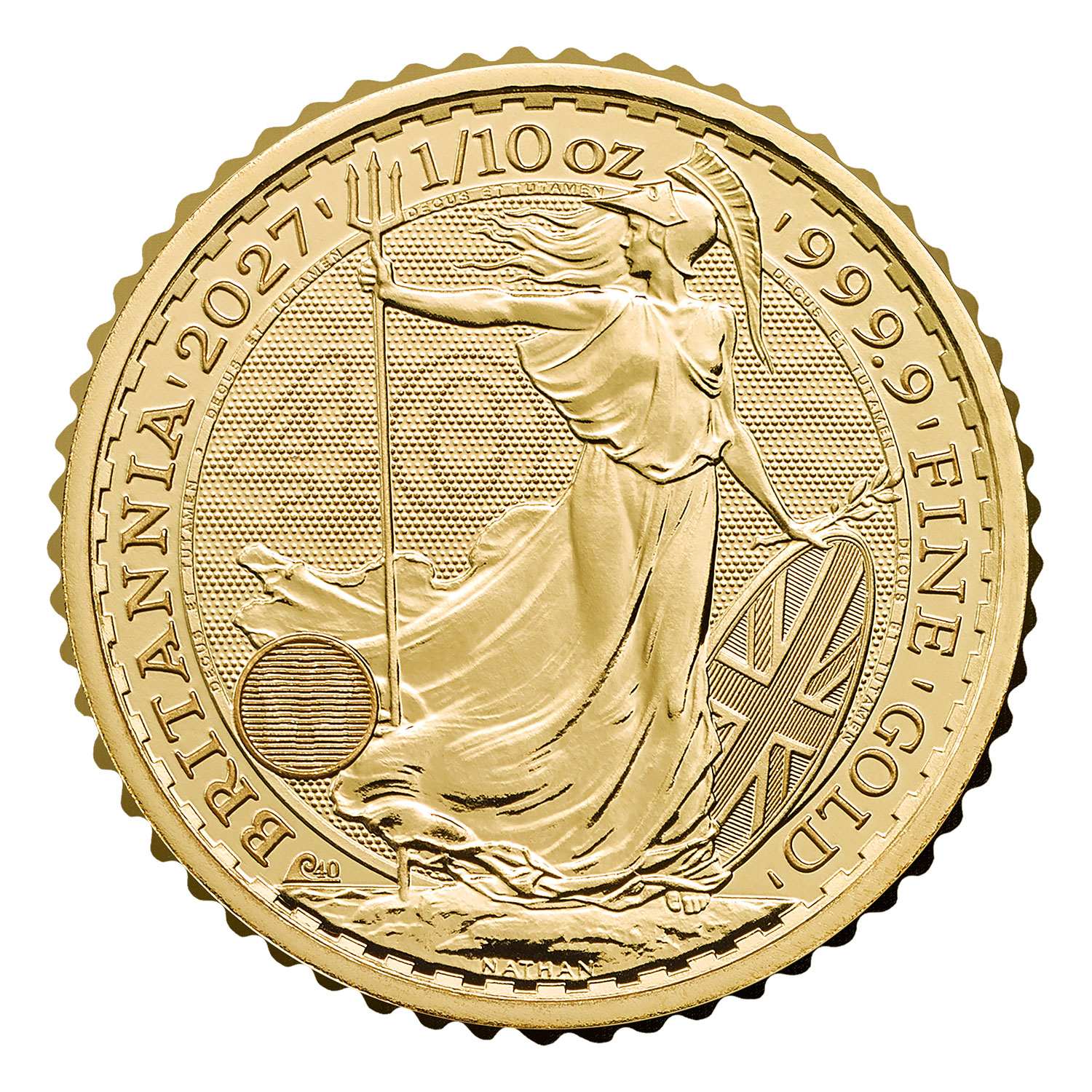 Goldmünze 1/10 oz Britannia 2027 40. Jubiläum BU 999. Gold