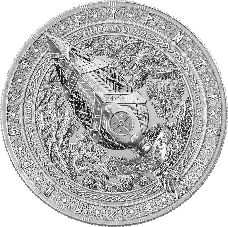 Silbermünze 1 oz Germania Mint Artefacts #3 Gungnir 2026 Silber – Bild 3