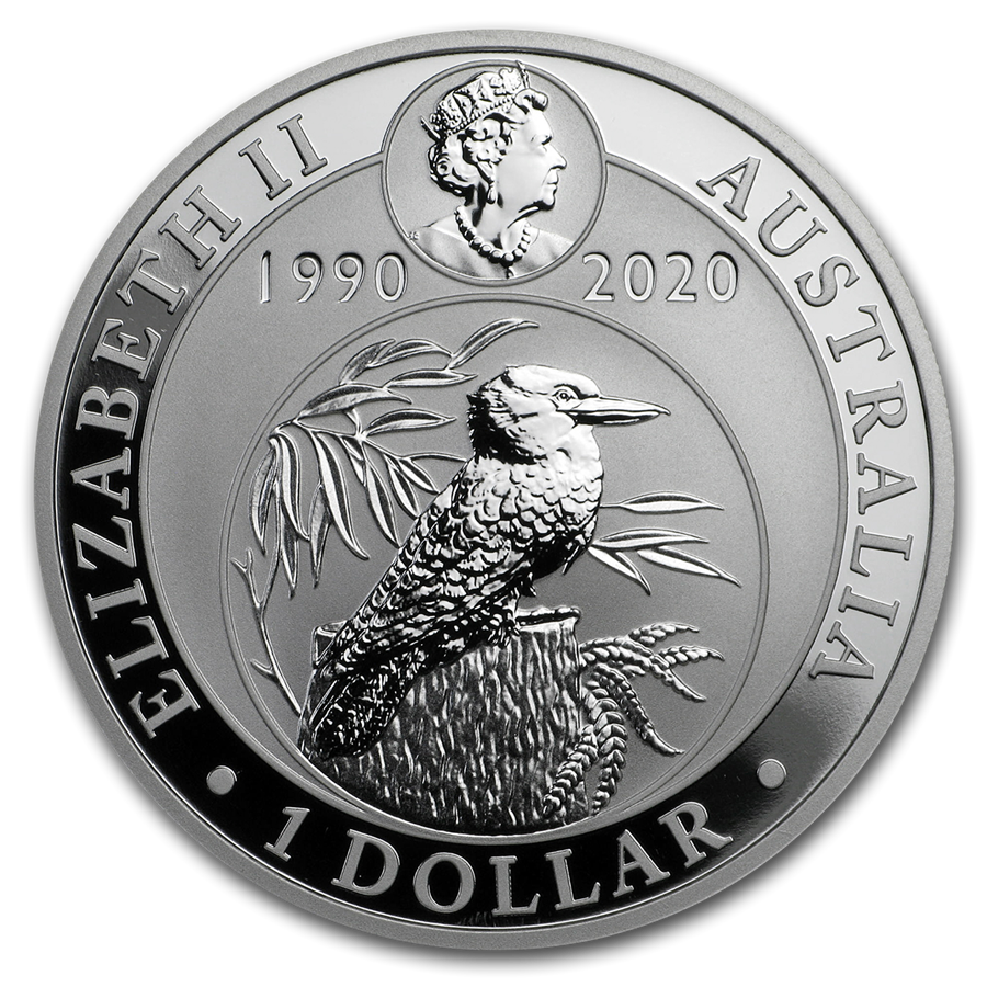 Silbermünze 1 oz Kookaburra 2020 30th Anniversary BU Perth Mint 999 Silber Unze – Bild 2