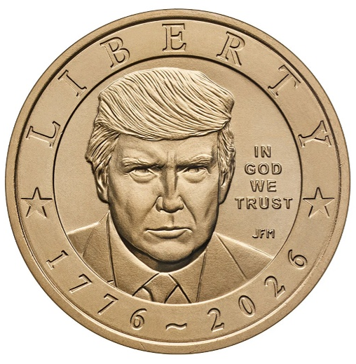 Gedenkmünze 1 Dollar Donald Trump 2026 zum 250-jährigen Jubiläum der USA BU
