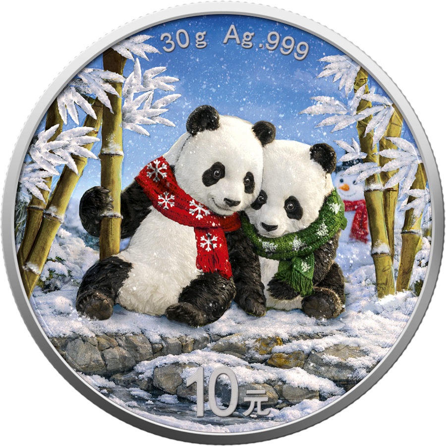 Silbermünze 30 Gramm China Panda 2026 - 4 Jahreszeiten Winter 999 Silber – Bild 2