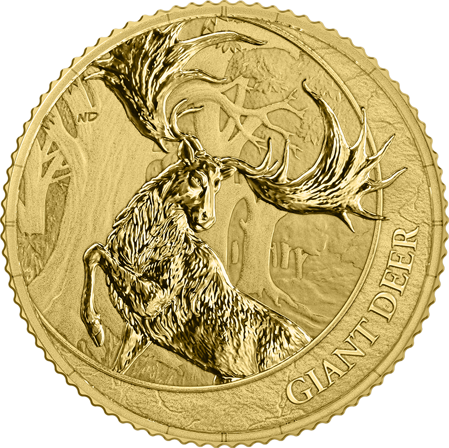 Goldmünze Germania Mint 1/10 oz Megafauna Giant Deer 2026 BU Safepack – Bild 3