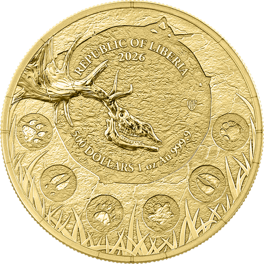Goldmünze Germania Mint 1 oz Megafauna Giant Deer 2026 BU Safepack – Bild 4