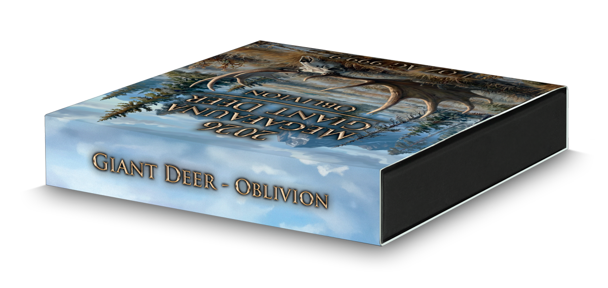 Silbermünze 1oz Germania Mint Megafauna Giant Deer Oblivion 2026 Antik Finish UV – Bild 8