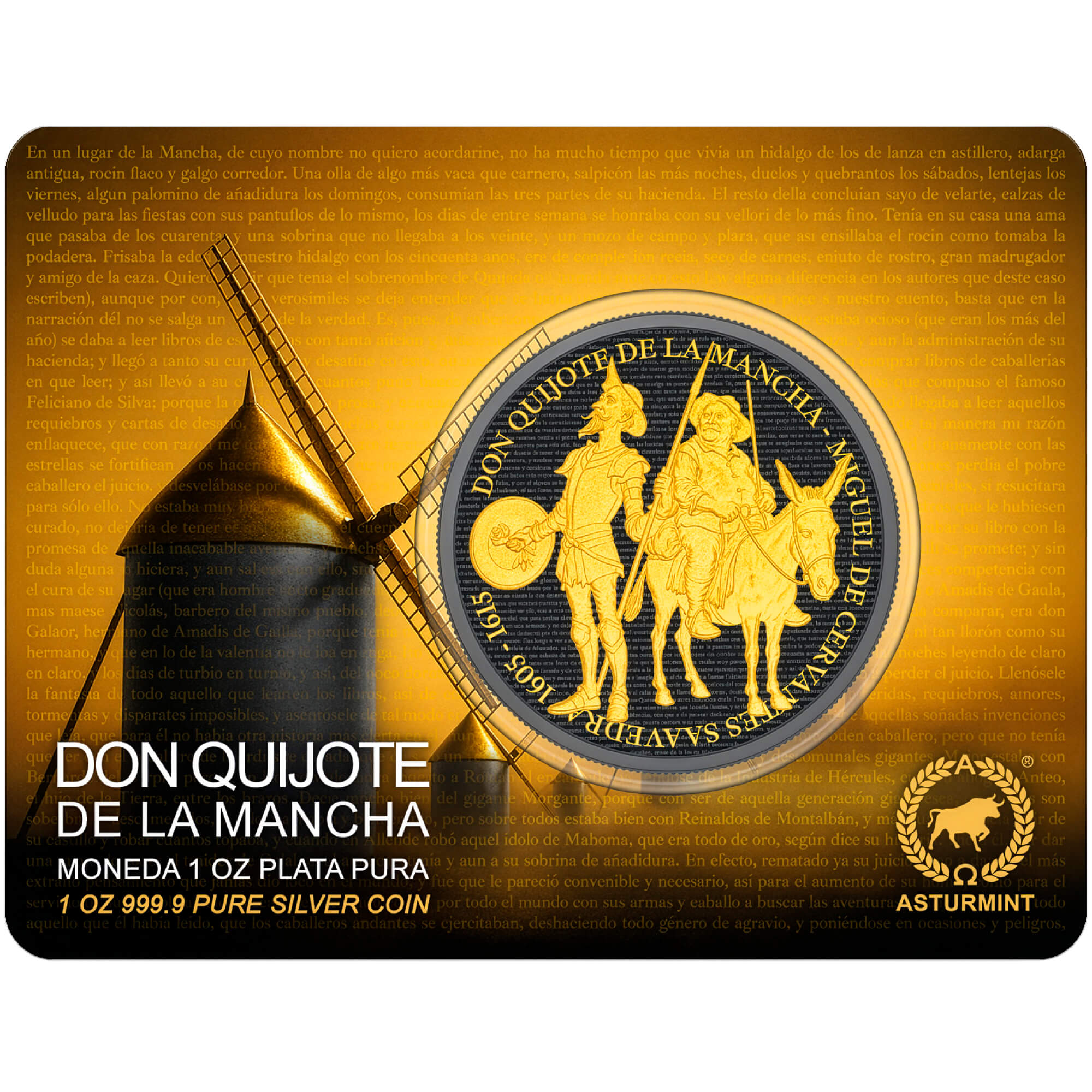 Silbermünze 1 oz Don Quijote de la Mancha 2026 Black Ruthenium Gilded Proof .999 – Bild 4