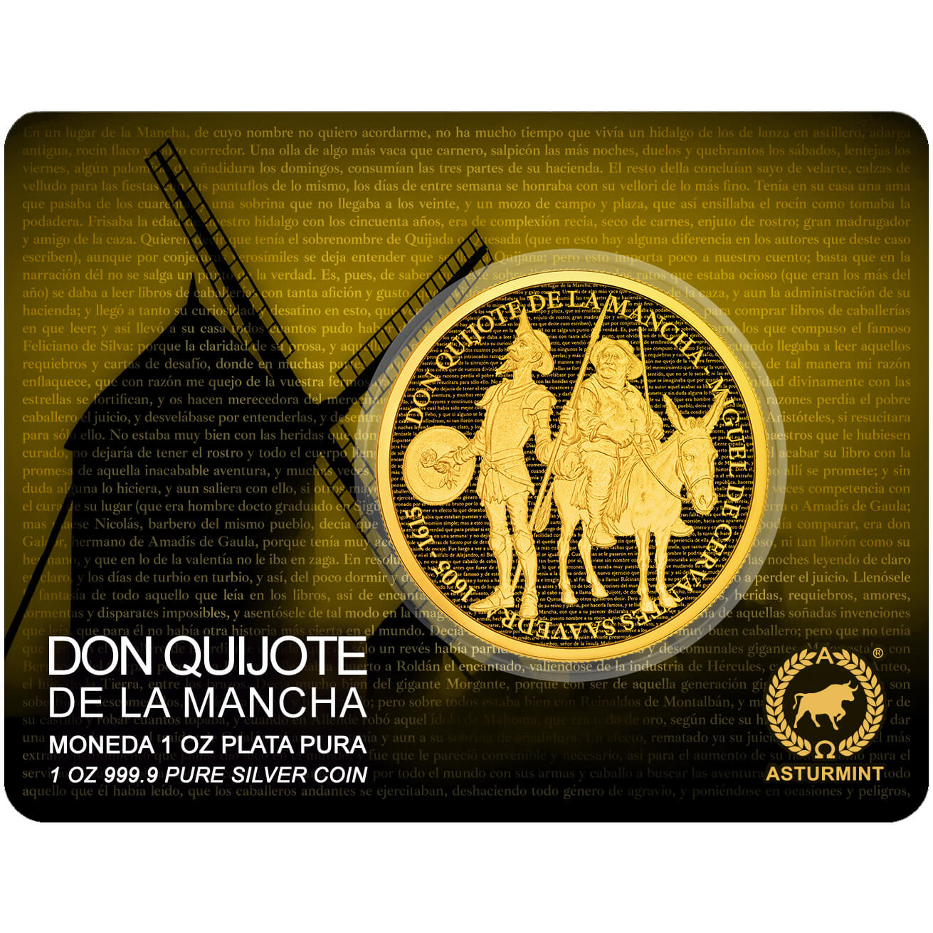 Silbermünze 1 oz Don Quijote de la Mancha 2026 Full Gilded Proof .999 Silber – Bild 4