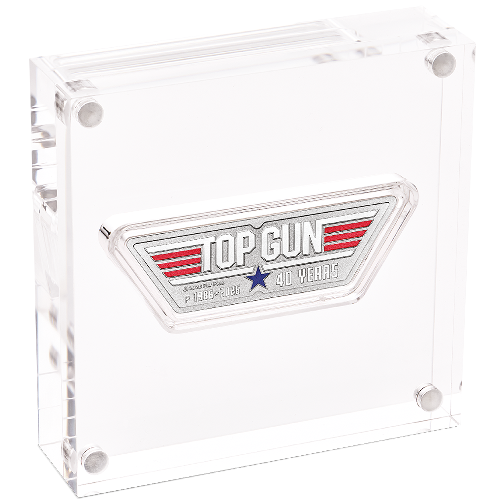 Silbermünze 1 oz Tuvalu Top Gun Logo 40. Jubiläum 2026 Farbe .999 Silber – Bild 4