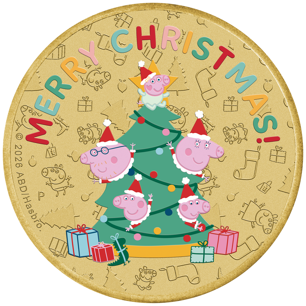 Peppa Pig Peppa Wutz Peppa Sponge Frohe Weihnachten 2026 Bi-Metall Sammelmünze – Bild 4
