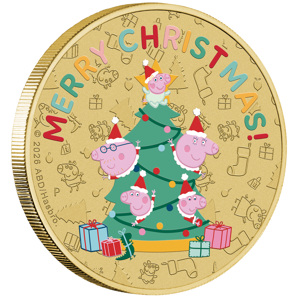 Peppa Pig Peppa Wutz Peppa Sponge Frohe Weihnachten 2026 Bi-Metall Sammelmünze – Bild 3