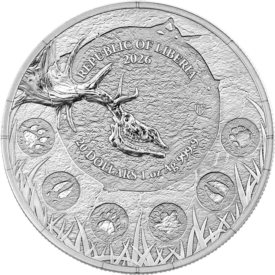 Silbermünze 1 oz Germania Mint Megafauna Giant Deer 2026 BU 999 Silber – Bild 2