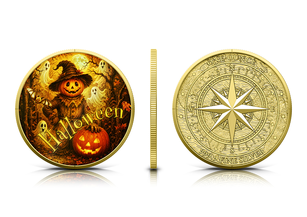 Silbermedaille 1 oz Germania Mint Halloween 2026 Farbe Gilded Silber – Bild 5