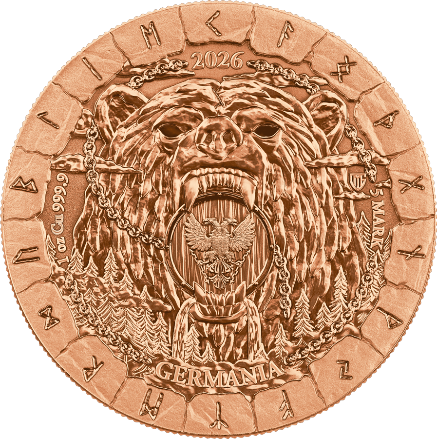 Kupfermünze 1 oz Germania Mint - Bödvar Saga - Loss - 2026 BU 1 Mark mit Zertifikat – Bild 3