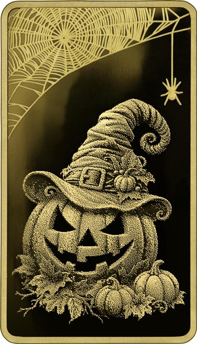Goldbarren 1/100 oz Germania Mint Halloween Proof im Safepack 999 Gold – Bild 4