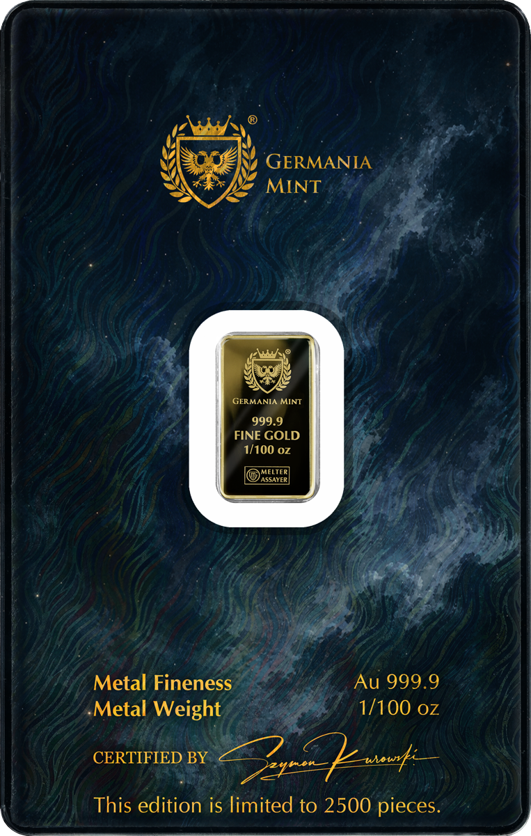 Goldbarren 1/100 oz Germania Mint Halloween Proof im Safepack 999 Gold – Bild 3