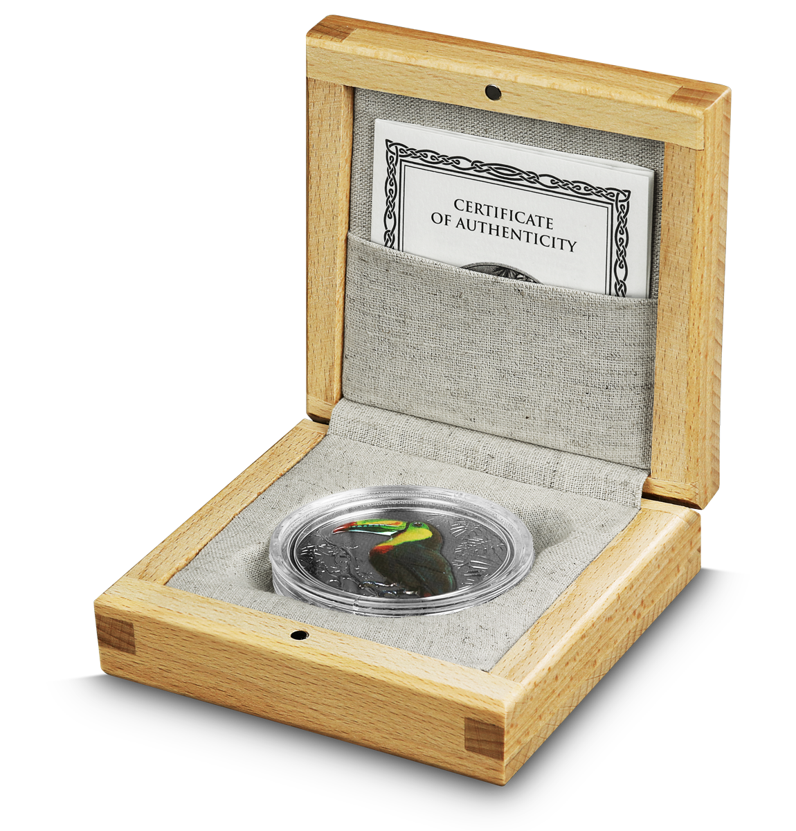 Silbermünze 2 oz Representatives of the Specie #4 Rainbow Toucan High Relief – Bild 3
